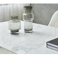thumbnail image 4 of Modern Sintered Stone Dinning Table With 6 pcs Chairs Carrara white color 63inch With Solid Black Frame, 4 of 7