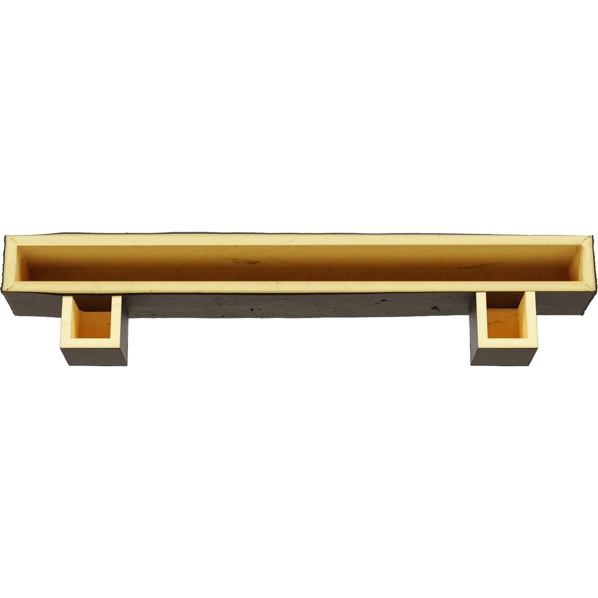 Ekena Millwork 8"H x 12"D x 60"W Knotty Pine Faux Wood Fireplace Mantel Kit w/ Alamo Corbels, Burnished Cedar