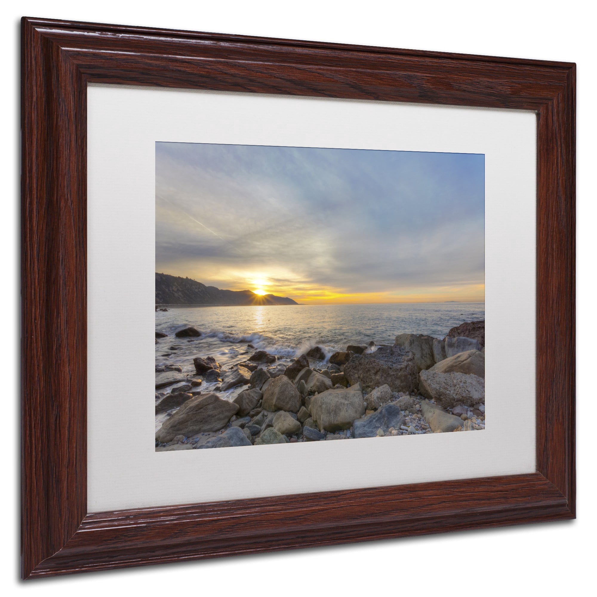 Trademark Fine Art "Breaking Day" Canvas Art by Chris Moyer, White Matte, Wood Frame