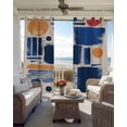 thumbnail image 6 of Orange Blue Abstract Art Blackout Curtains for Bedroom Living Room Darkening Curtains 84 Inch Length 2 Panels Set Contemporary Luxury Window Curtain Insulated Window Treatment Grommet Drapes 42"x84", 6 of 9