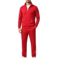 thumbnail image 3 of Tumotour Plus Size 2 Piece Sweatsuits for Men'S Color Block Stand Collar Full Zip Long Sleeve Jacket with Sweatpants Tracksuit Set Drawstring Elastic Waist Athletic Workout Running Sportswear Set, 3 of 3