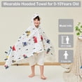 thumbnail image 3 of Kids Bath Towels Cartoon Kids Towels Bath 50" x 30" Boy Kids Bath Towels Boy Kids Hooded Bath Towel White Bath Towels for Kids Tool Car Hooded Bath Towels for Kids Ages 4-8 Boys Bath Towel, 3 of 6