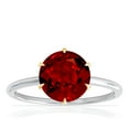 thumbnail image 1 of GemsNY July Birthstone - Petite Two Tone Round Ruby Solitaire Ring (Grade - AAAA | 1.55cts.), 1 of 4