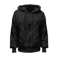 thumbnail image 4 of Comdrip Zip Up Hoodie Women, Winter Fleece Heating 2025 Jacket for Women Solid Color Sweater Casual Knit Knitwear Cable Knit Hoodie Black XL, 4 of 4
