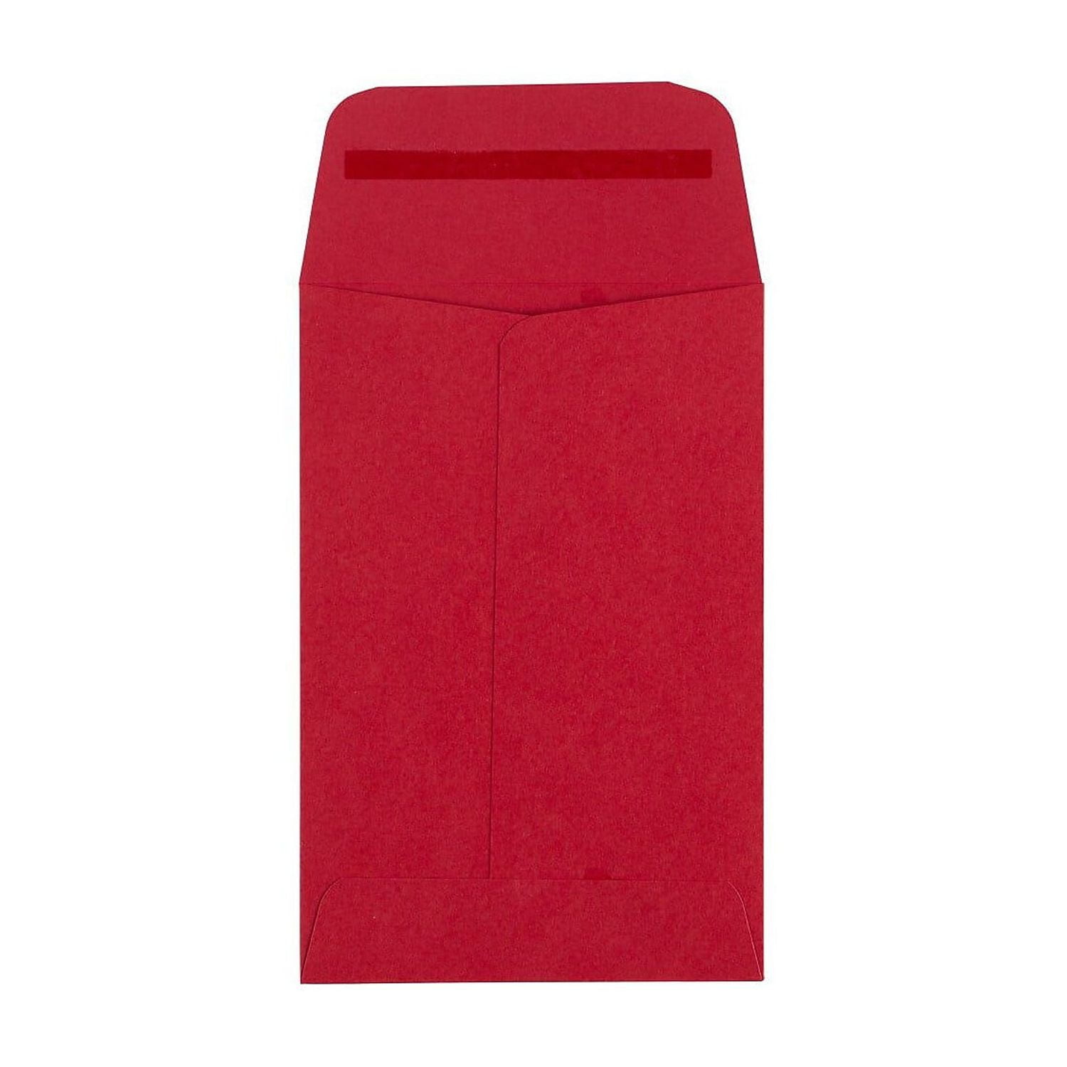 LUX #4 Coin Envelopes (3 x 4 1/2) - Ruby Red 50/Pack 80lb. Ruby Red (LUX-4CO-18-50)