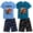Teal Black/ Blue Legend, variant on Tuff Guys Boys' Pajama Set - 4 Piece Sleep Shirt and Lounge Shorts - Sleepwear for Boys (8-16)