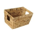 thumbnail image 3 of PENGXIANG Straw Woven Storage Basket Portable Handle Fabrics Storage Case Hand Made Sundries Container (Size L), 3 of 6
