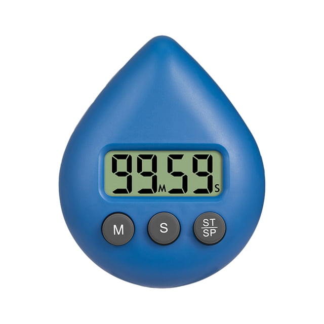 Naiovety Gota de agua Temporizador digital Cronómetro Cuenta atrás LCD Pantalla grande Manual Ahorro de energía Reloj despertador Cocina Juegos de accesorios de baño Azul