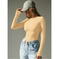 thumbnail image 6 of MOYIKO Slim Fitted Long Sleeve Shirts for Women Crewneck Tees Tight Basic Tops, 6 of 9