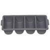 Rubbermaid Commercial RCP 3362 GRA Cutlery Bin, 4 Compartments, Plastic, Gray