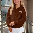 thumbnail image 6 of fatyb Zip up Hoodies for Girls Long Sleeve Hooded Jacket Kids Cute Bow Print Sweatshirt with Pockets, 6 of 7