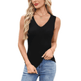 thumbnail image 2 of Womens Summer Casual V Neck Sleeveless Workout Tank Tops Black S, 2 of 7