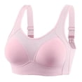 thumbnail image 3 of Swuxness Women's Plus Size Wireless Bra, Woman's Bras, Women Solid Color Plus Size Bra with Mesh Thin Comfortable Lightweight Bra Pink, 36/80C, 3 of 4