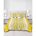 thumbnail image 3 of Yellow Daisy Twin Size Down Alternative Comforter, Lightweight Comforter Quilt Bedding Set with Pillow Shams Farmhouse Floral Yellow Striped All Seasons Bed Comforter Duvet Insert 68"x86", 3 of 7