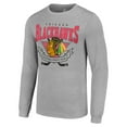 thumbnail image 2 of Men's Starter Heather Gray Chicago Blackhawks '80s Inspired Team Logo Long Sleeve T-Shirt, 2 of 3