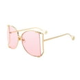 thumbnail image 4 of Worgeous Fashion Metal Sunglasses Creative Eyeglasses Decorative Party Glasses Women Eyewear (Golden, Transparent Pink Lens), 4 of 8
