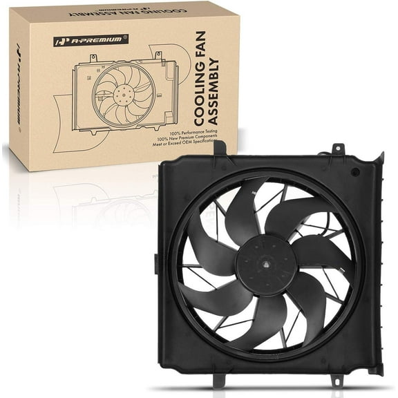 A-Premium Engine Radiator Cooling Fan Assembly Compatible with Jeep Liberty 2002 2003 2004 2.4L 3.7L,