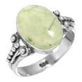 thumbnail image 1 of 925 Sterling Silver Ring For Women - Teens Green Natural Prehnite Gemstone Silver Ring Size 8 Fashion Silver Ring Size 8 Mothers' Day Gift For Mother Gemstone 925 Silver Jewelry, 1 of 6