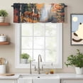 thumbnail image 2 of Valance Curtains for Windows Deer Kitchen Curtians Window Treatment Mount Leaves Forest River Topper Curtain Rod Pocket Valances for Kitchen Bathroom Living Room 42x12in, 2 of 9