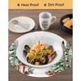 thumbnail image 3 of 13 Inch Round Placemats Set of 4, Grey Christmas Non Slip Heat Insulation PP Table Mats, Snowman Xmas Trees Snowflake Birds Watercolor Washable Place Mats for Kitchen Dining Party Table Decor, 3 of 7