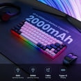 thumbnail image 3 of Teclado inalámbrico para juegos GEODMAER 65% retroiluminado por LED rosa-negro, 3 of 6