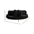 thumbnail image 3 of Meridian Furniture Circlet Roundabout Sofa with Pillows, Black Velvet and Gold Iron Legs, 3 of 9
