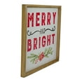 thumbnail image 3 of 16" Wooden Framed "Merry And Bright" Metal Christmas Sign, 3 of 4