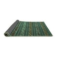 thumbnail image 2 of Ahgly Company Indoor Round Oriental Turquoise Blue Traditional Area Rugs, 7' Round, 2 of 4