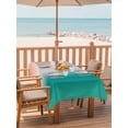thumbnail image 2 of Outdoor Tablecloth with Umbrella Hole for Patio/Picnic/Party/Camping, Teal Pink Ombre Waterproof Table Cloth Rectangle Table Cover Washable, Contemporary Art Abstract Aesthetics (54"x 80"), 2 of 8