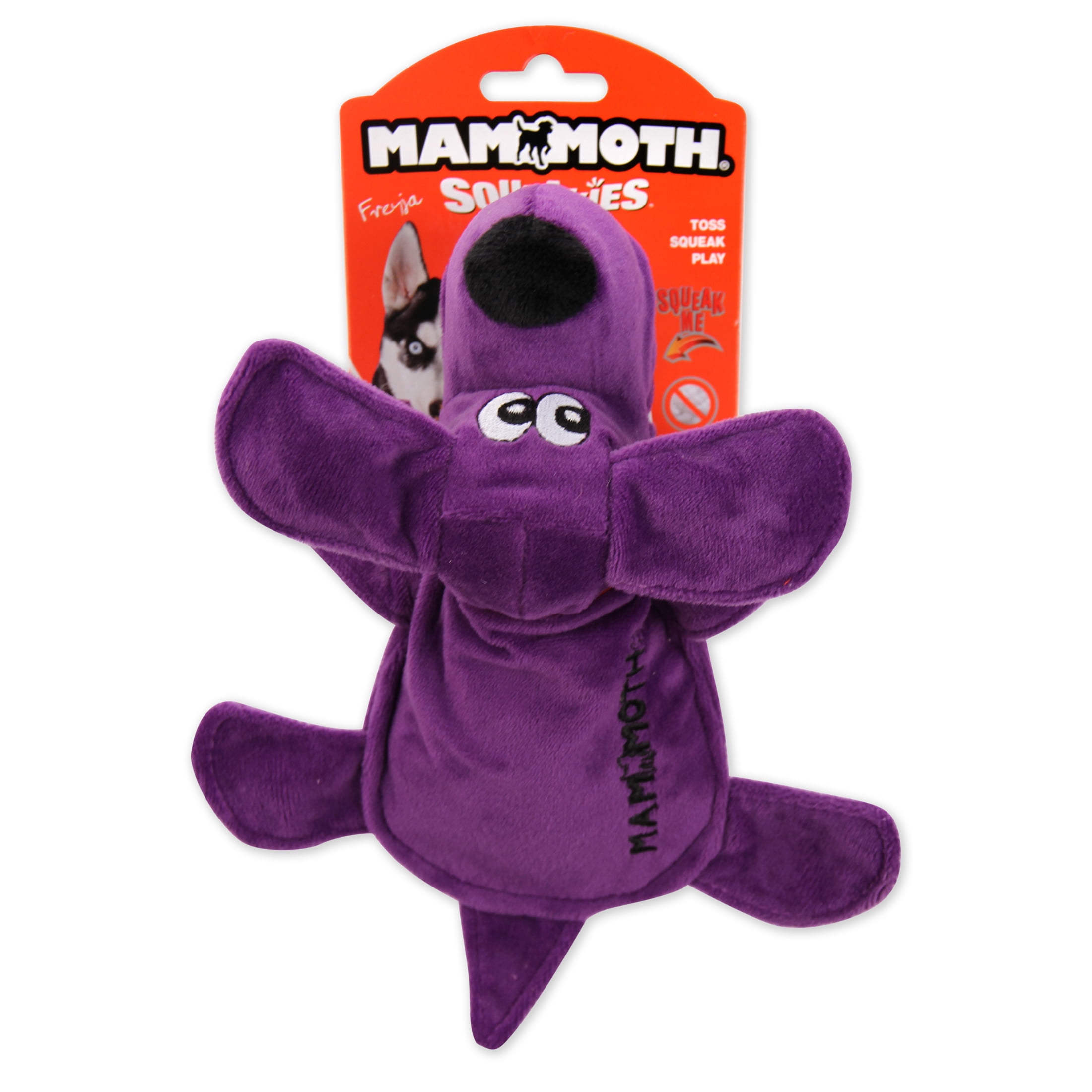 Mammoth Squeakies Dog Plush Dog Toy, Small, 8", Assorted Colors