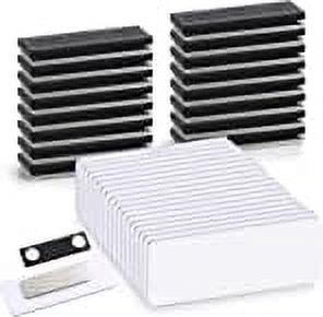 My Badge Design, 1" x 3" Dry Erase Name Badge Kit with Magnetic Back, 25 Qty