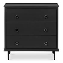 Moe's Home Collection Reagan 3 Drawer Nightstand Black Wood Nightstands