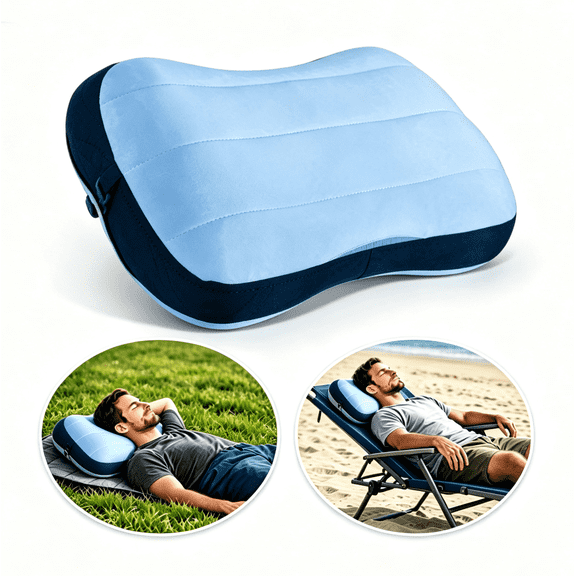Qutool Ultralight Inflatable Travel Pillow for Camping, Hiking, Beach & Backpacking, Firm Support