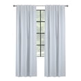 thumbnail image 2 of Barry Total Blackout Textured Dual Header Curtain Panel 52" x 95" in White, 2 of 6