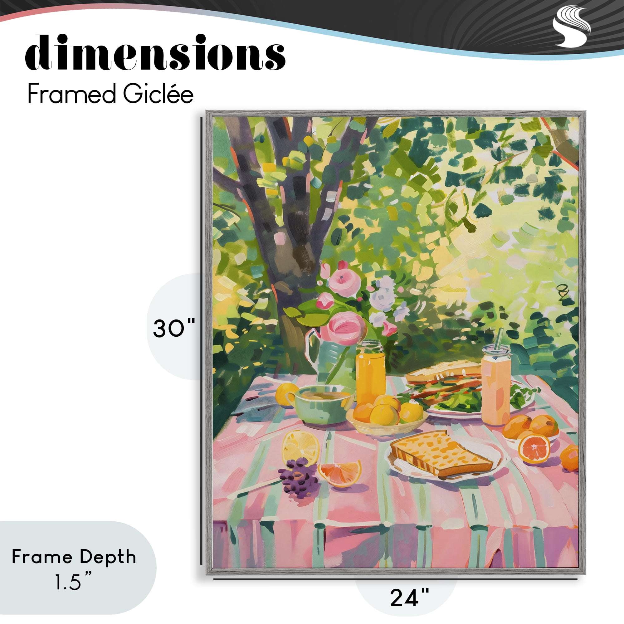 Stupell Industries Breakfast Picnic in Garden Gray Framed Giclee Art, design by The Prints Vibe