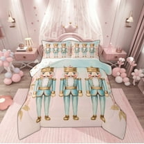 Manfei Kawaii Retro Nutcracker Bedding Comforter Set, Garden Pink Rose Floral Twin Comforter Sets, Kids Teen Child Reversible Bedding Set, Luxury Bedroom Decor, 2 Pieces