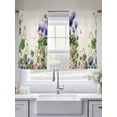 thumbnail image 5 of Spring Easter Sheer Curtains 45 Inch Length 2 Panels Set Window Treatments, Purple Floral Summer Botanical Rustic Rod Pocket Semi Curtains for Living Room/Bedroom/Kitchen Décor, 104"W x 45"L, 5 of 7