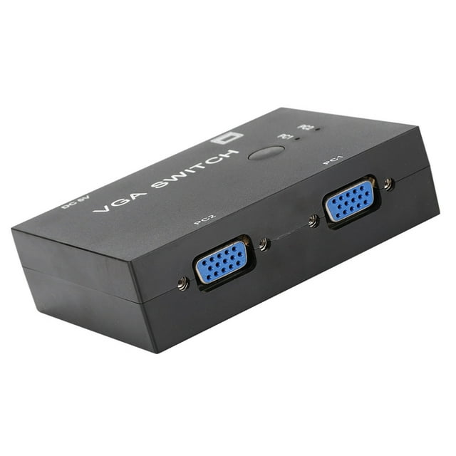 VGA Video Switch, VGA Switch 2 Port Switcher Monitors Splitter Box HD Display Accessories 2-In-1-Out with Plug and Play for PC TV