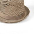 thumbnail image 5 of POIUYTR Boater Hats for Men Straw Trilby Hat Short Brim Fedora Straw Sun Hat for Men Panama Beach Hat, 5 of 5