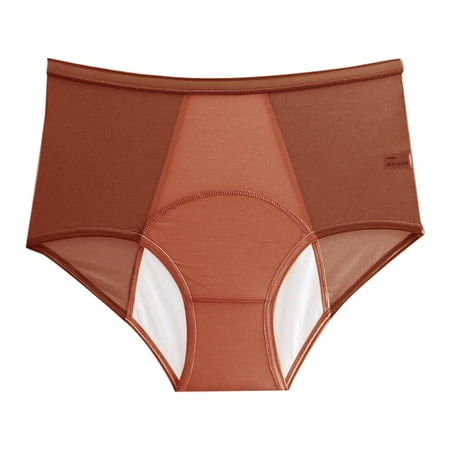 Pavied Period Underwear Seamless Underwear Bikini Bottoms For Women Menstruation Swim Shorts Bikini Bottoms Mid Waist For Lady Cotton Underwear Bikini Underwear Orange L