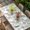 SpringGreen LightGrey, variant on Watercolor Floral Table Cloths for 4 Foot Rectangle Tables, Spring Flowers Birds Plants Country Beige Patio Waterproof Elastic Fitted Tablecloths, Washable Rectangular Table Cover for Camping