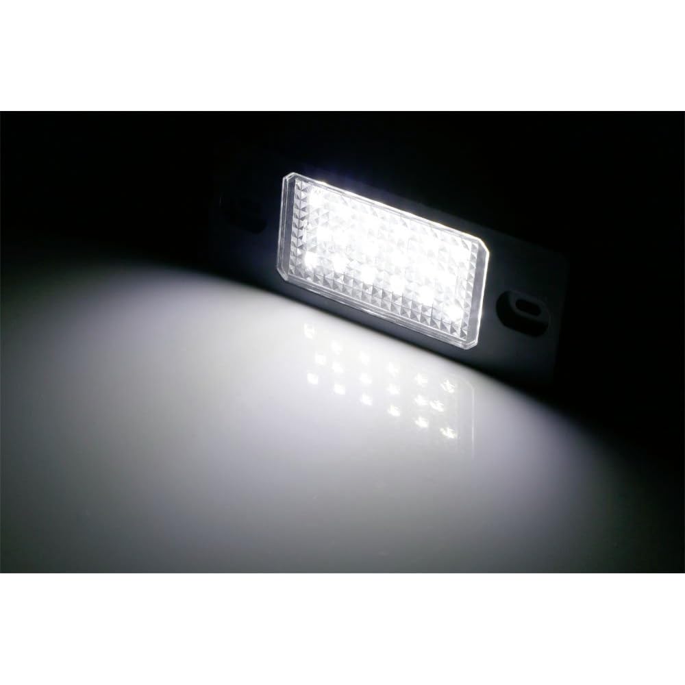 OEM-Fit 3W Full LED License Plate Light Kit For Volkswagen: Touareg, Porsche: Cayenne, Powered by 18-SMD Xenon White LED & Can-bus Error Free