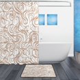 thumbnail image 2 of Bath Curtain & Non-Slip Bath Mat Set 12-Grommet Shower Curtain Memory Foam Bath Rug Brown Swirling Lines, 2 of 8