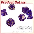 thumbnail image 3 of Ensemble de dés Polyédriques, 7 Pcs dés Acryliques pour Jeux de Table de Rôle RPG Accessoires de Jeu de Table, Violet Étincelant, 3 of 6