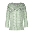 thumbnail image 4 of YDKZYMD Women's Black V Neck Clothes Cute Printed T Shirts Plus Size 3/4 Sleeve Blouses Graphic Casual Sexy Tops for Women Green L, 4 of 5