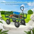 thumbnail image 5 of SAZYY Heavy Duty Steel Garden Dump Cart – Yard Wagon & Lawn Utility Cart for Outdoor Gardening, Landscaping, Hauling & Farm Chores, 5 of 7