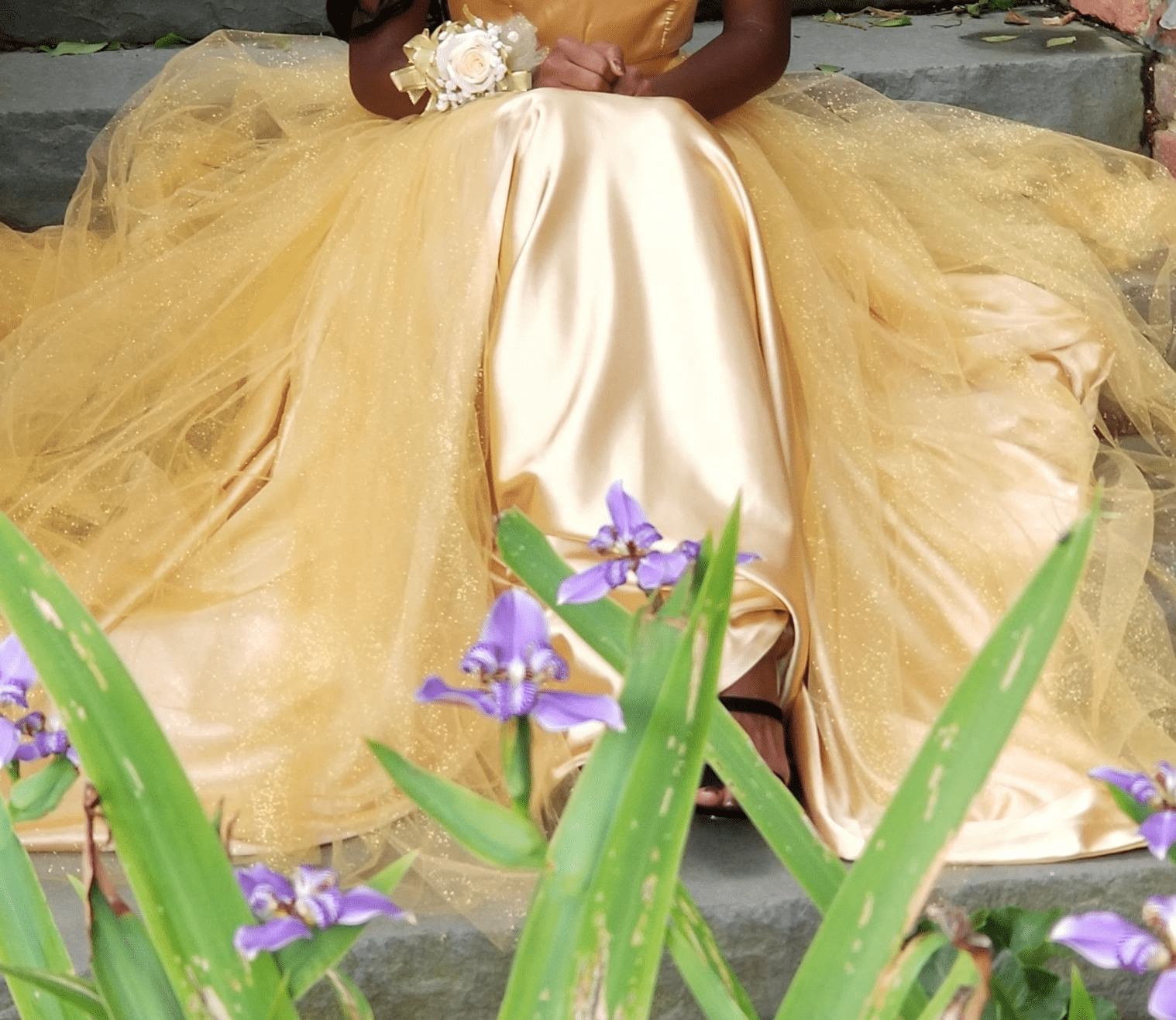 3 Yard Cut Glitter Tulle Fabric, Gold, 54" Wide for Apparel & Crafting, by Fuzhou