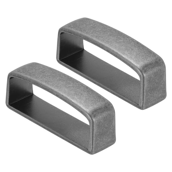 Uxcell 1 1/2 Inch 40mm Belt Loop Keepers, 2 Pack Alloy Belt Ring Men's Buckle for DIY Craft Belt, Light Silver Tone