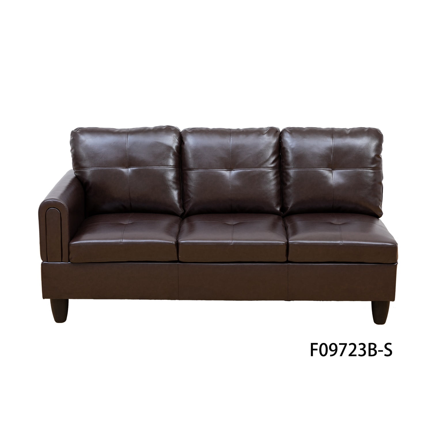 Hommoo Faux Leather Sectional Sofa Model Set, Modern 4-Seat Couches and Sofaes, L-Shaped Living Room Furniture Set, Brown(No Ottomans)