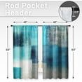 thumbnail image 2 of Turquoise Kitchen Curtains 63 Inch Length Abstract Window Curtains Over Sink Set of 2, Teal Contemporary Curtain for Bedroom Living Room, Modern Kitchen Decor 42x63 Inch, 2 of 7